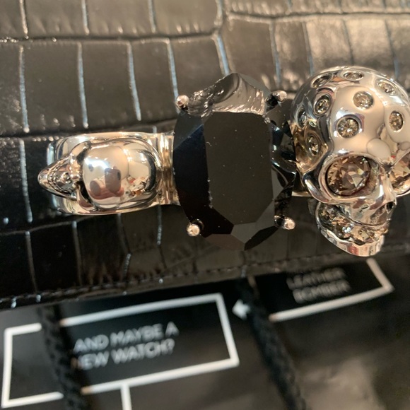 ALEXANDER MCQUEEN MINI CROC EMBOSSED JEWELLED  SATCHEL - Picture 12 of 14